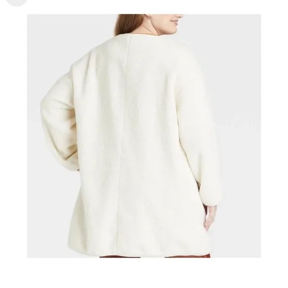 AVA & VIV Sherpa Jacket Coat Plus Size NEW - Picture 3 of 5